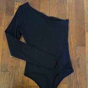 Abercrombie and Fitch Soft A&F Collection Black One Shoulder Bodysuit